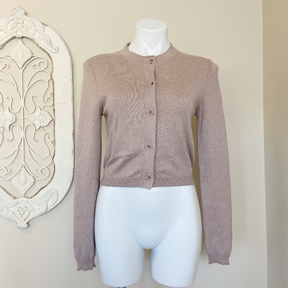 Linden Street Studio | Womens Rose Cashmere Knit Button Down Cardigan | Size: S